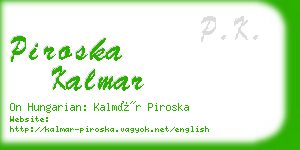 piroska kalmar business card